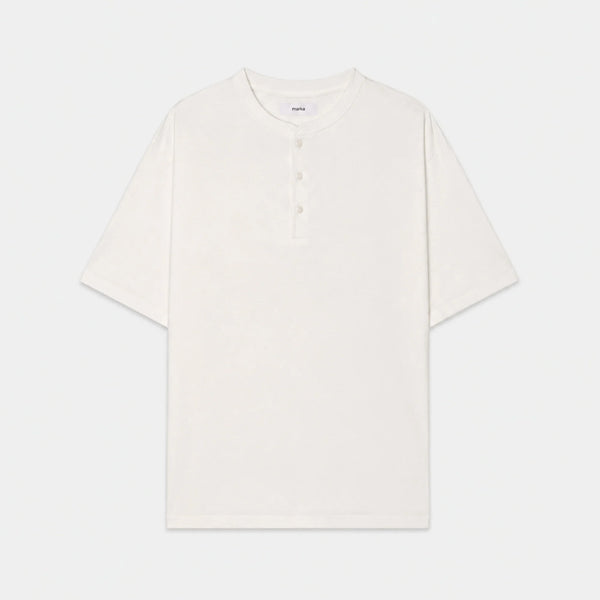 Organic Cotton Open-End Yarn Knit / Henley Neck Tee