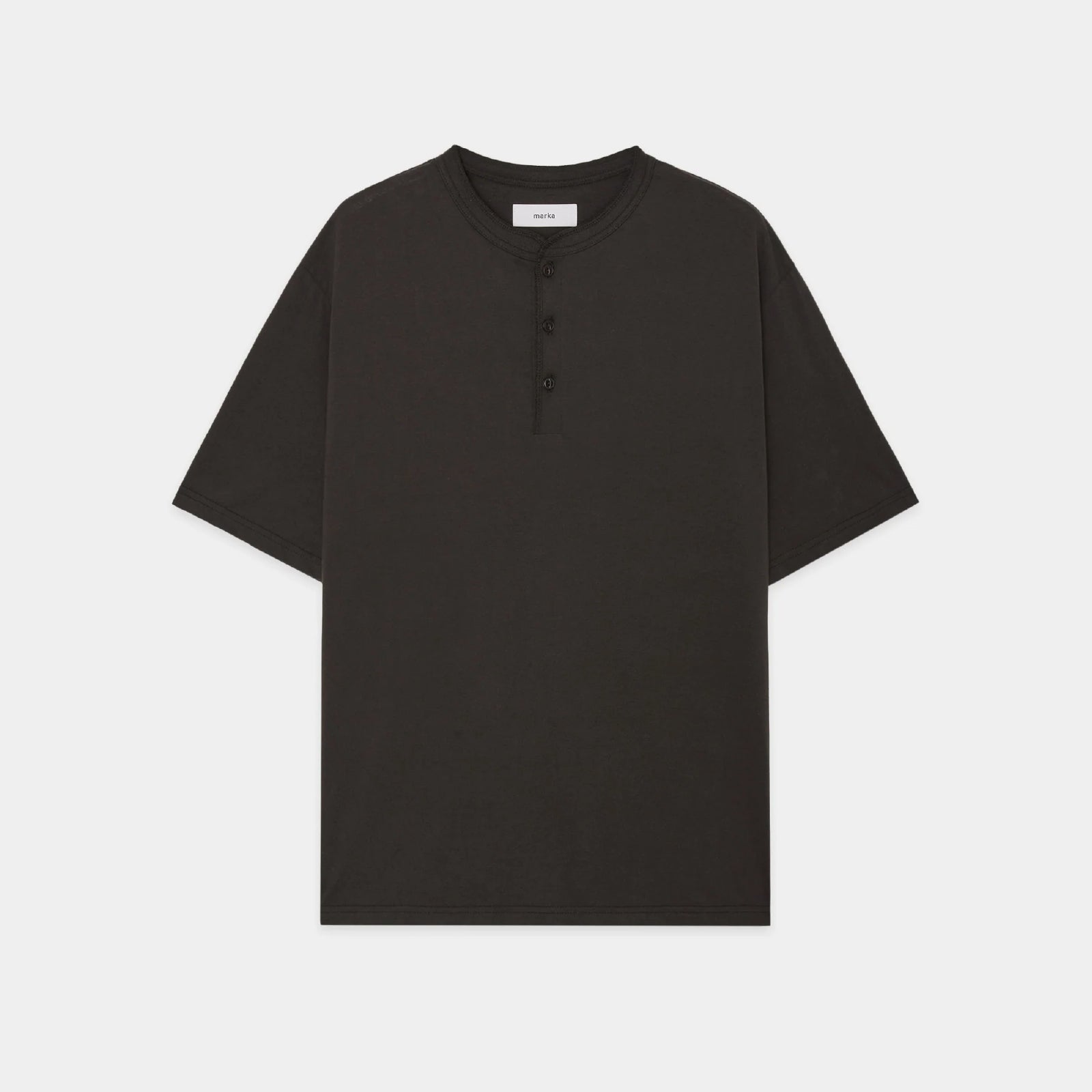 Organic Cotton Open-End Yarn Knit / Henley Neck Tee