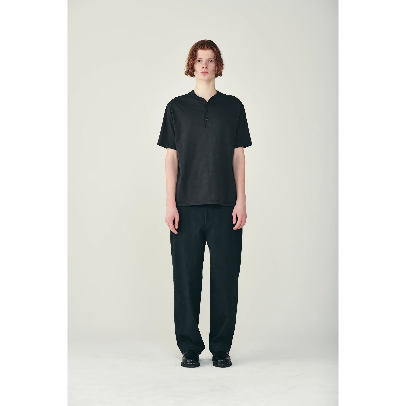 Organic Cotton Open-End Yarn Knit / Henley Neck Tee