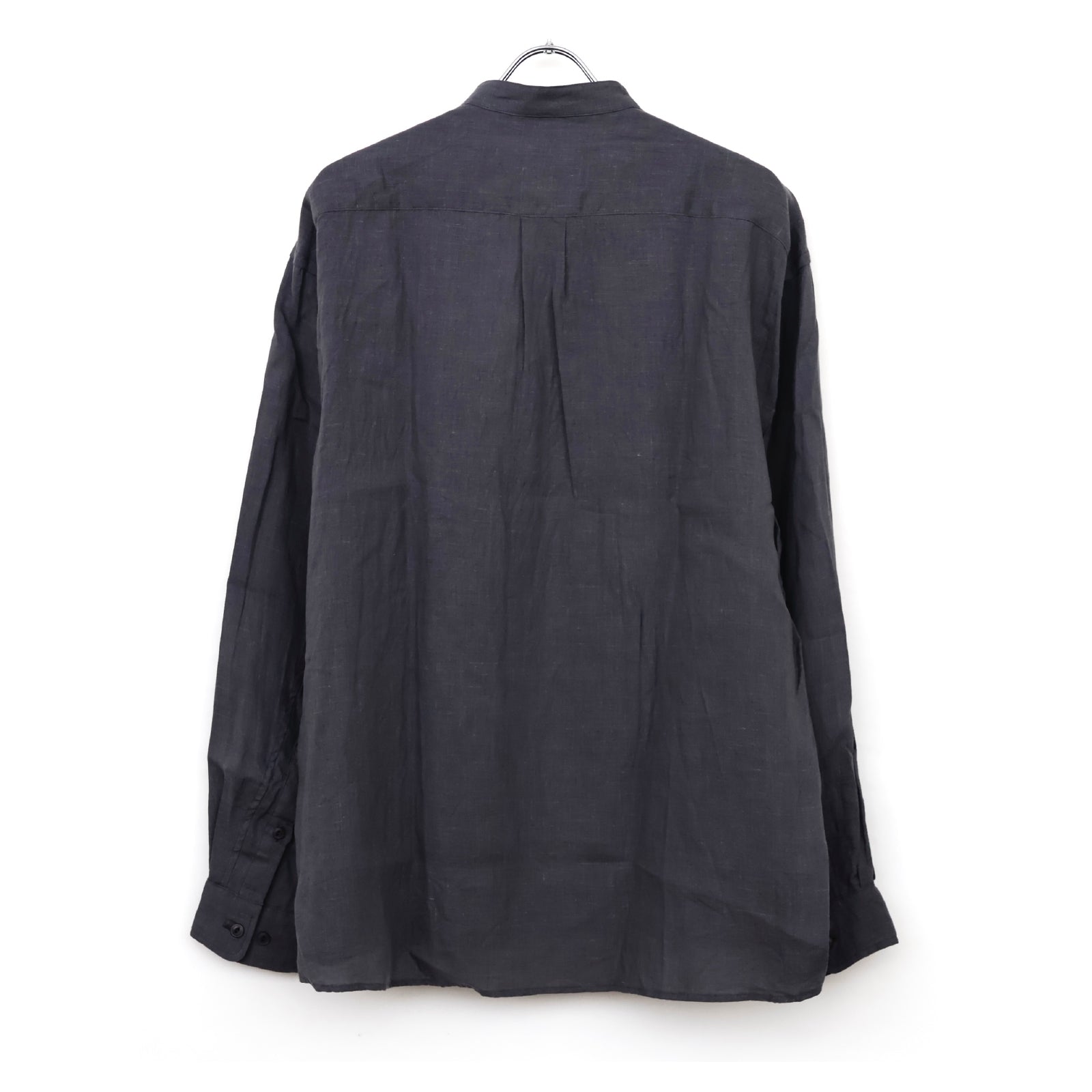 OFFICER STAND COLLAR L/S SHIRT LINEN CANVAS