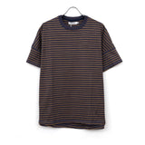 CLERK S/S TEE COTTON JERSEY BORDER NAVY × BROWN