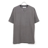 CLERK S/S T-NECK TEE COTTON PIQUE OVERDYED GRAY