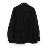 COVERALL JACKET - ORGANIC COTTON × SILK BLACK