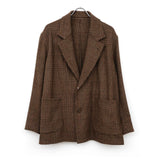 COVERALL JACKET - GLEN CHECK BROWN