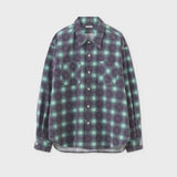 Print Flannel Work LS Shirt RUSTY GREEN