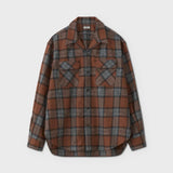 W/CA Ombre Open Collar LS Shirt RUSSET