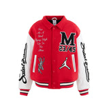 M J SM VARSITY JKT RED×WHITE