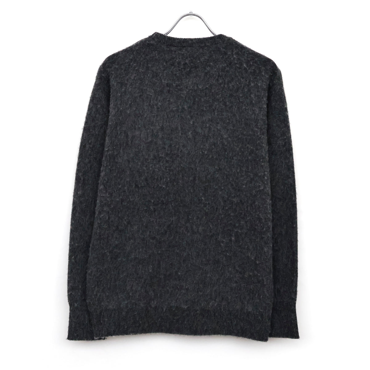 FINE WOOL ARGYLE KNIT CREW NECK LS