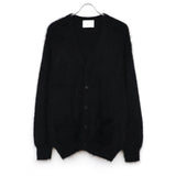 KID MOHAIR KNIT V NECK CARDIGAN BLACK