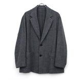 W/CA FLEECE EASY SINGLE BREASTED JACKET GREY