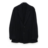 W/CA FLEECE EASY SINGLE BREASTED JACKET BLACK