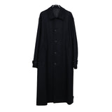 WOOL MELTON OVERSIZED INVESTIGATED COAT BLACK