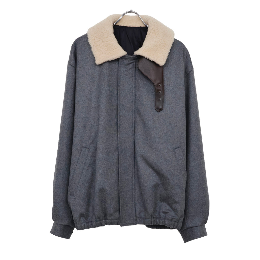 MOUTON COLLAR WOOL CASHMERE PADDED JACKET