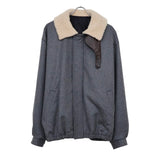 MOUTON COLLAR WOOL CASHMERE PADDED JACKET GREY