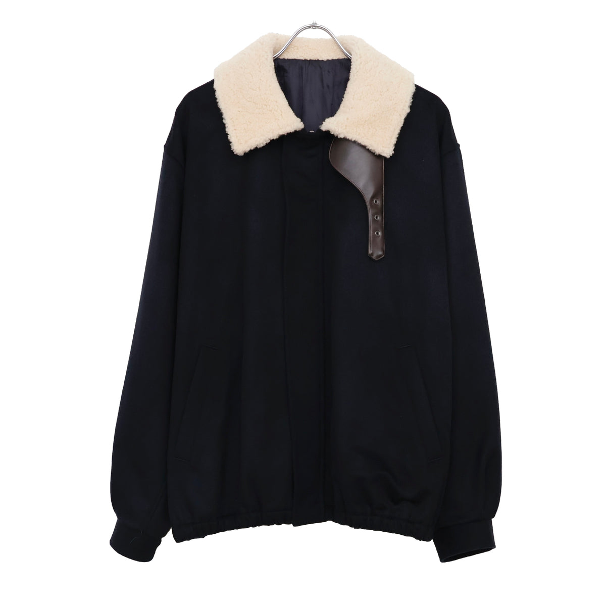 MOUTON COLLAR WOOL CASHMERE PADDED JACKET