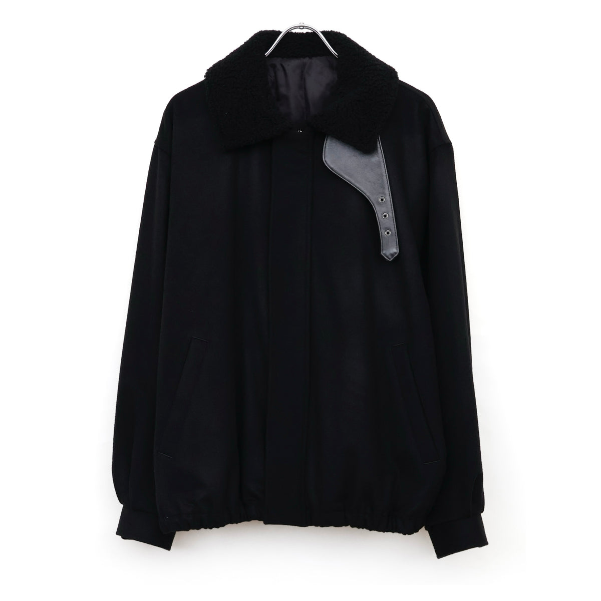 MOUTON COLLAR WOOL CASHMERE PADDED JACKET