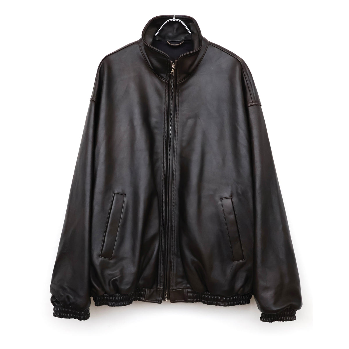 SHEEP LEATHER STAND COLLAR JACKET