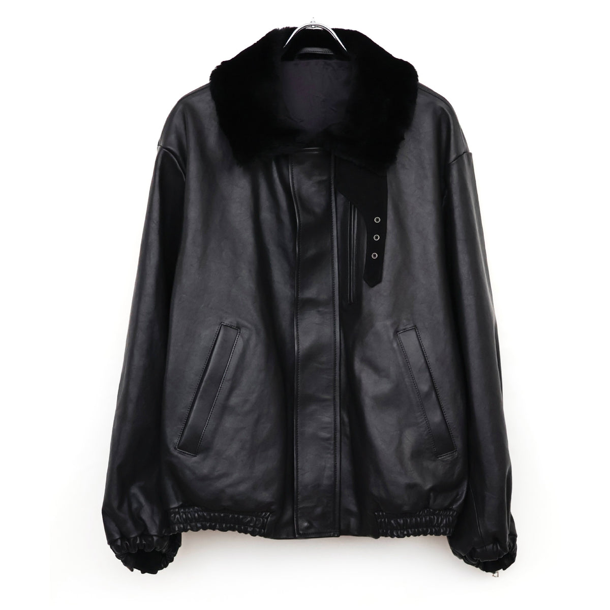 MOUTON COLLAR CALF ZIP JACKET