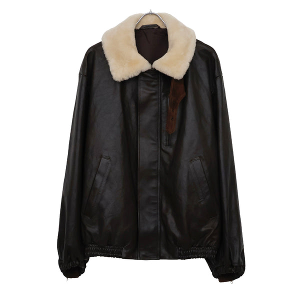 MOUTON COLLAR CALF ZIP JACKET