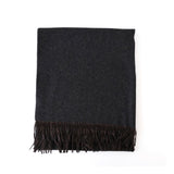 Two-Color Large Brushed Stole Black/Brown