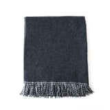 Two-Color Large Brushed Stole Charcoal/Light Grey