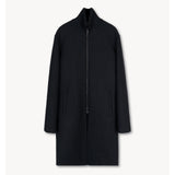 Ronan Structured Zip Coat in Wool BLACK