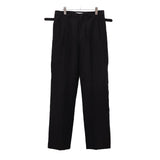 Dylan Flared Trousers in Linen & Wool Dark Brown