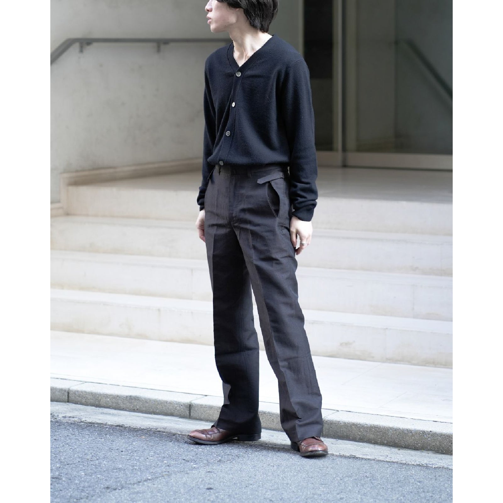 Dylan Flared Trousers in Linen & Wool - ref. / Web Store
