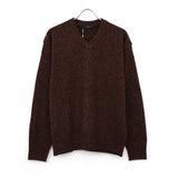 Argyle Knit Sweater in Silk/Cashmere Dark Brown